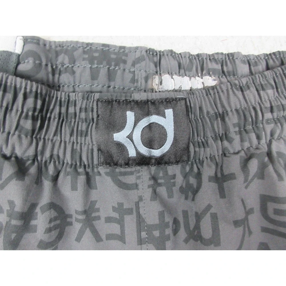 Nike KD NIKESHIELD Shorts Boys Large Gray Money Print 11 Inseam Basketball